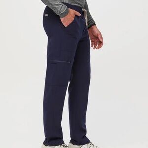 Figs tall cairo blue zip fly relaxed scrubs navy XL men's tall